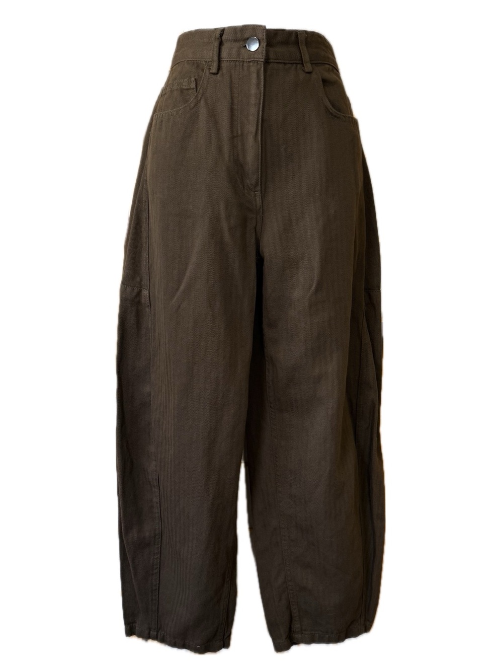 Zara High-Rise Barrel Leg Pants - Picture 1 of 12